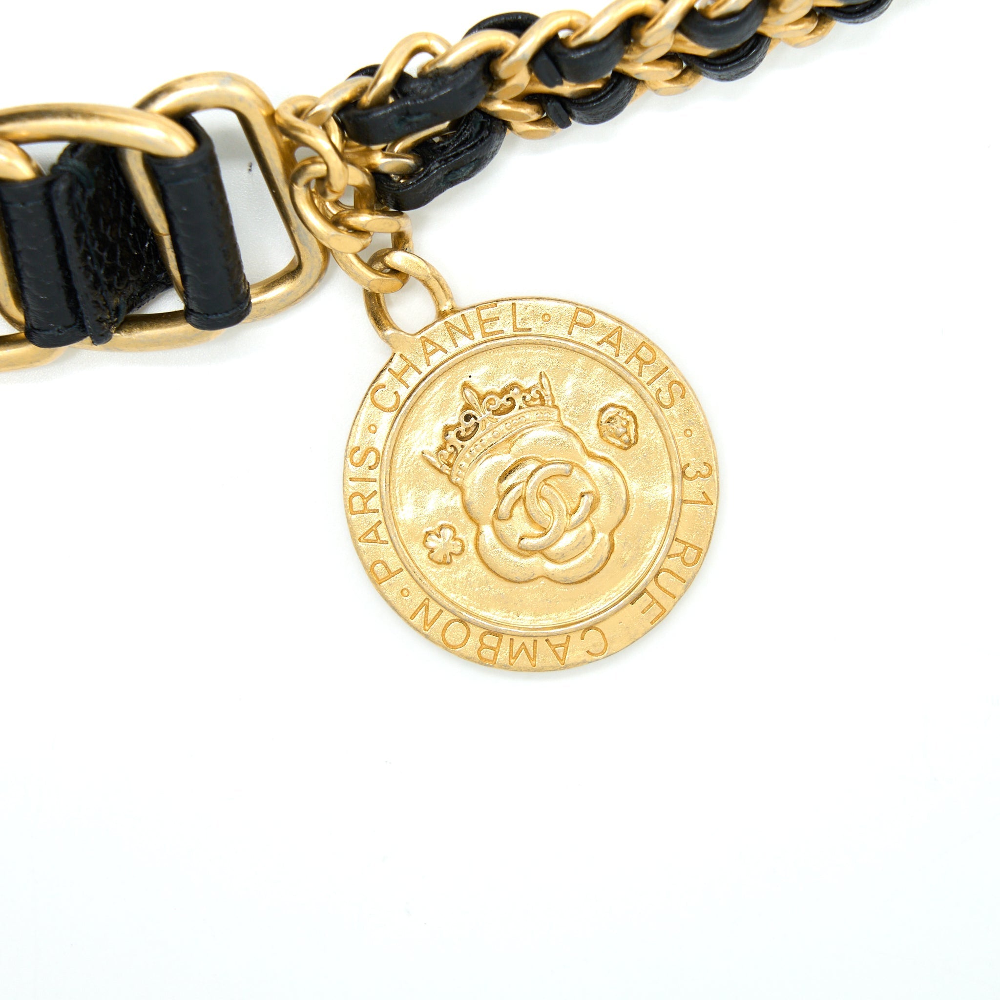 CHANEL QUILTED FLAP BAG WITH DOUBLE CHAIN CAVIAR BLACK BRUSHED GHW (MICROCHIP)