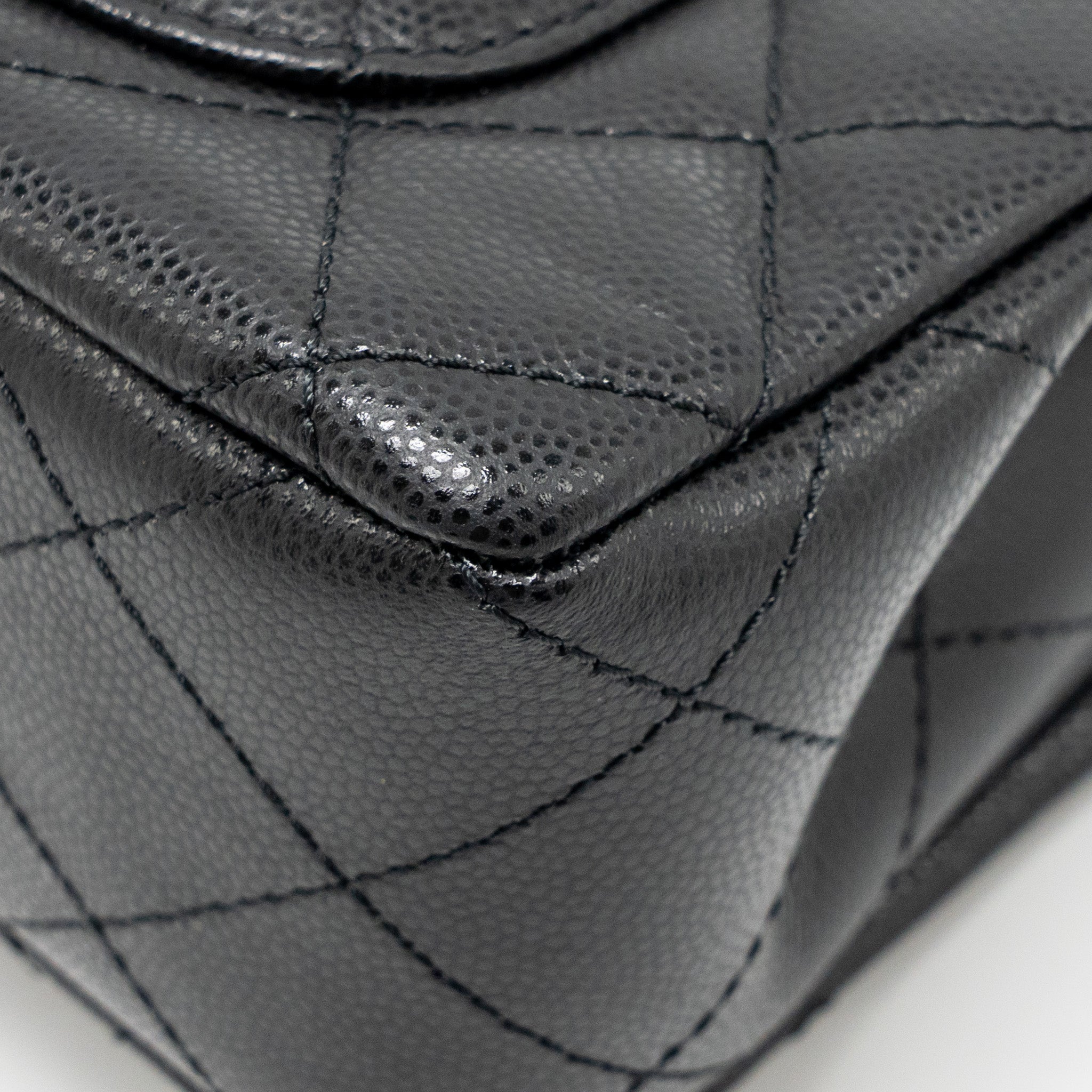 CHANEL 25S MINI COCO CRUSH HANDLE BAG CAVIAR BLACK LGHW (MICROCHIP)