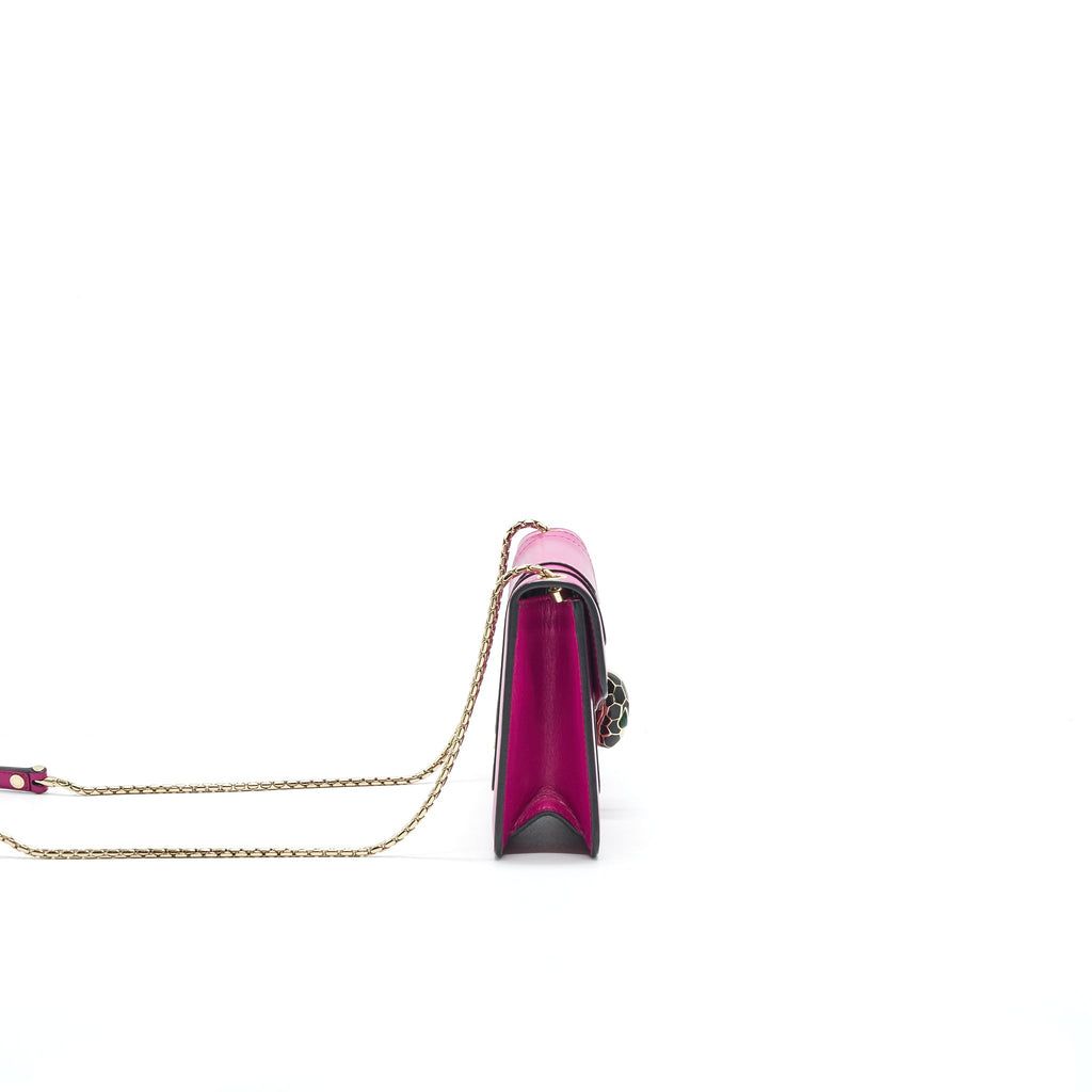 BVLGARI SERPENTI FOREVER CROSSBODY FLAP BAG IN DARK PINK