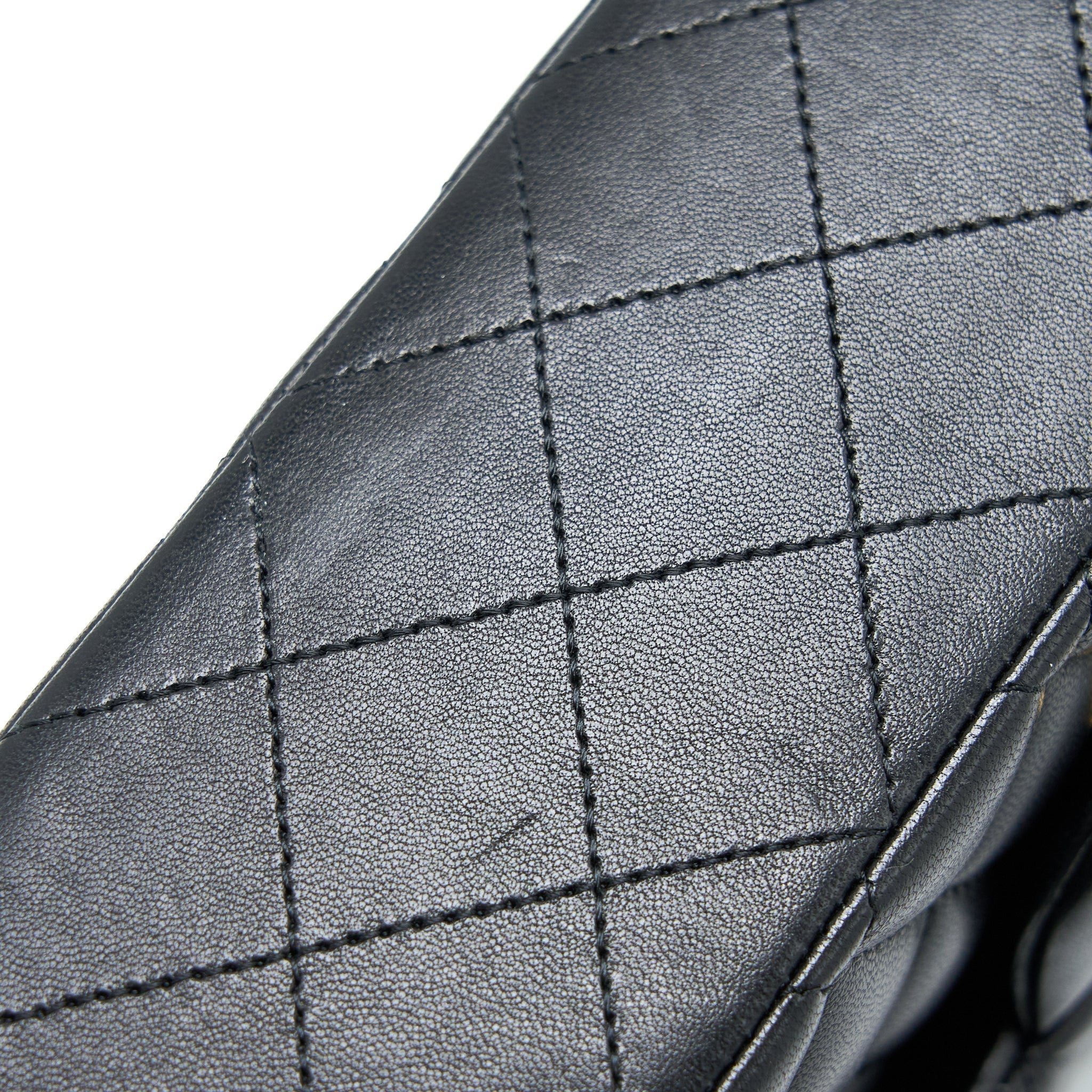CHANEL MEDIUM CLASSIC DOUBLE FLAP BAG LAMBSKIN BLACK GHW