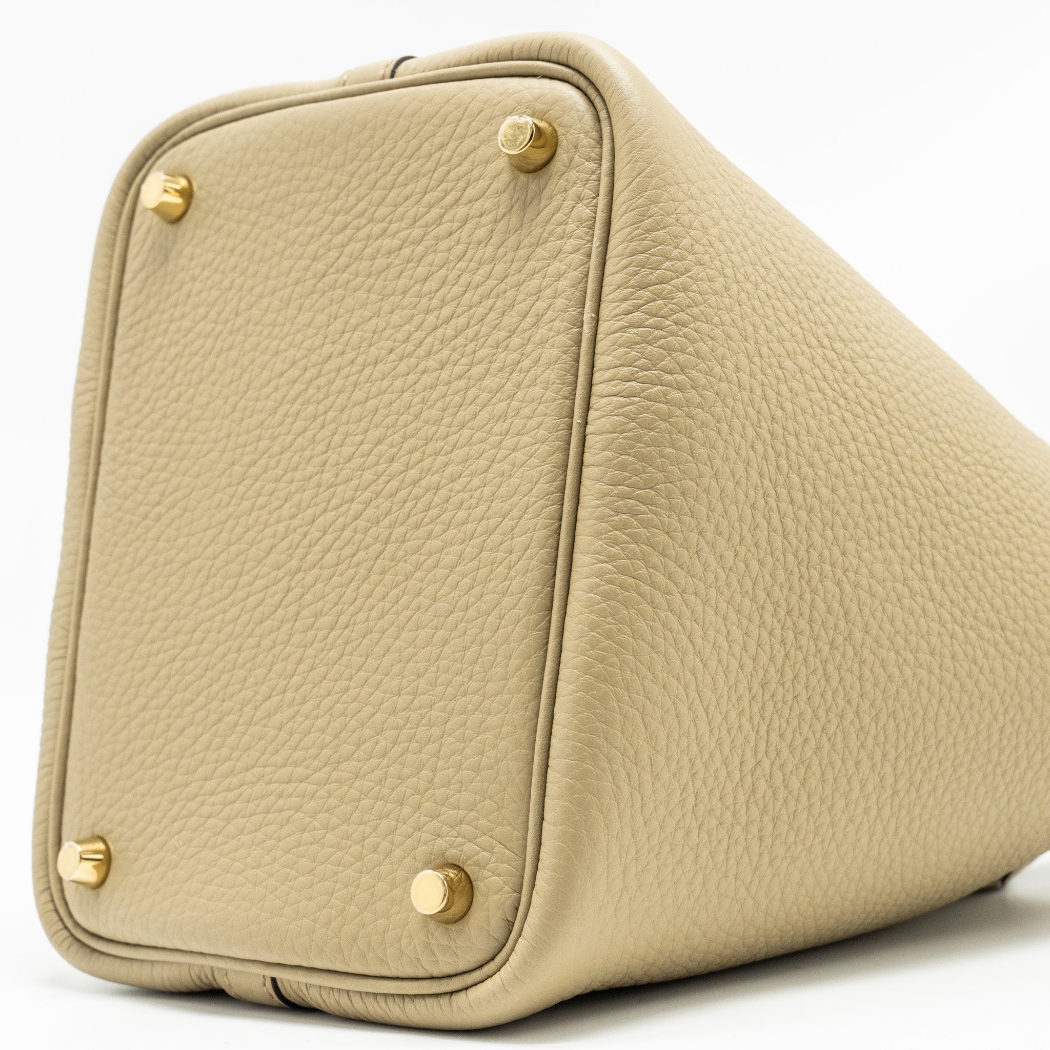 HERMES PICOTIN 18 LOCK BAG CLEMENCE 8Q BEIGE MARFA GHW