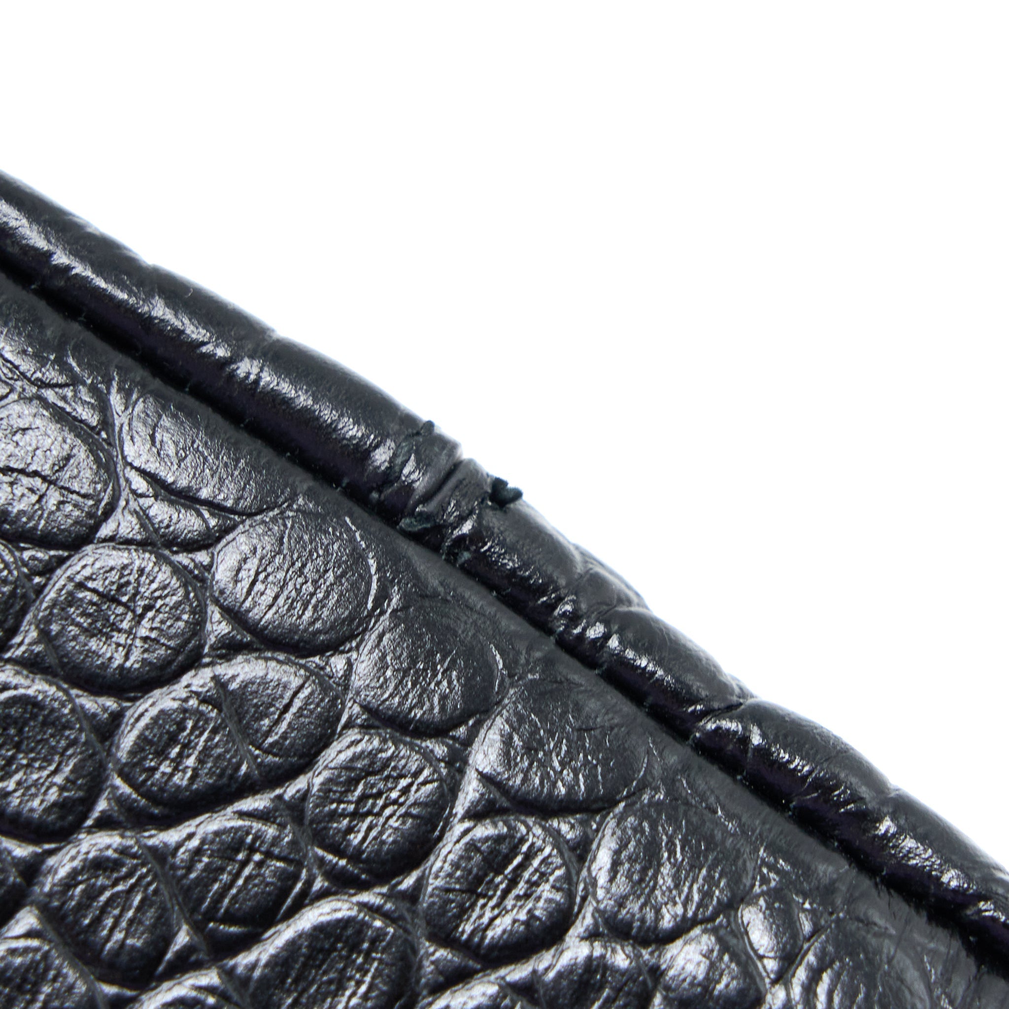 BALENCIAGA SMALL DOWNTOWN SHOULDER BAG CROC EMBOSSED LEATHER BLACK WITH BLACK HARDWARE
