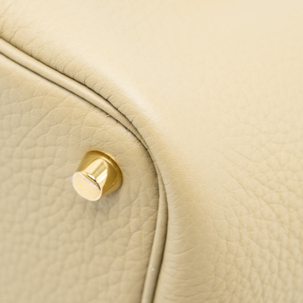 HERMES PICOTIN 18 LOCK BAG CLEMENCE 8Q BEIGE MARFA GHW