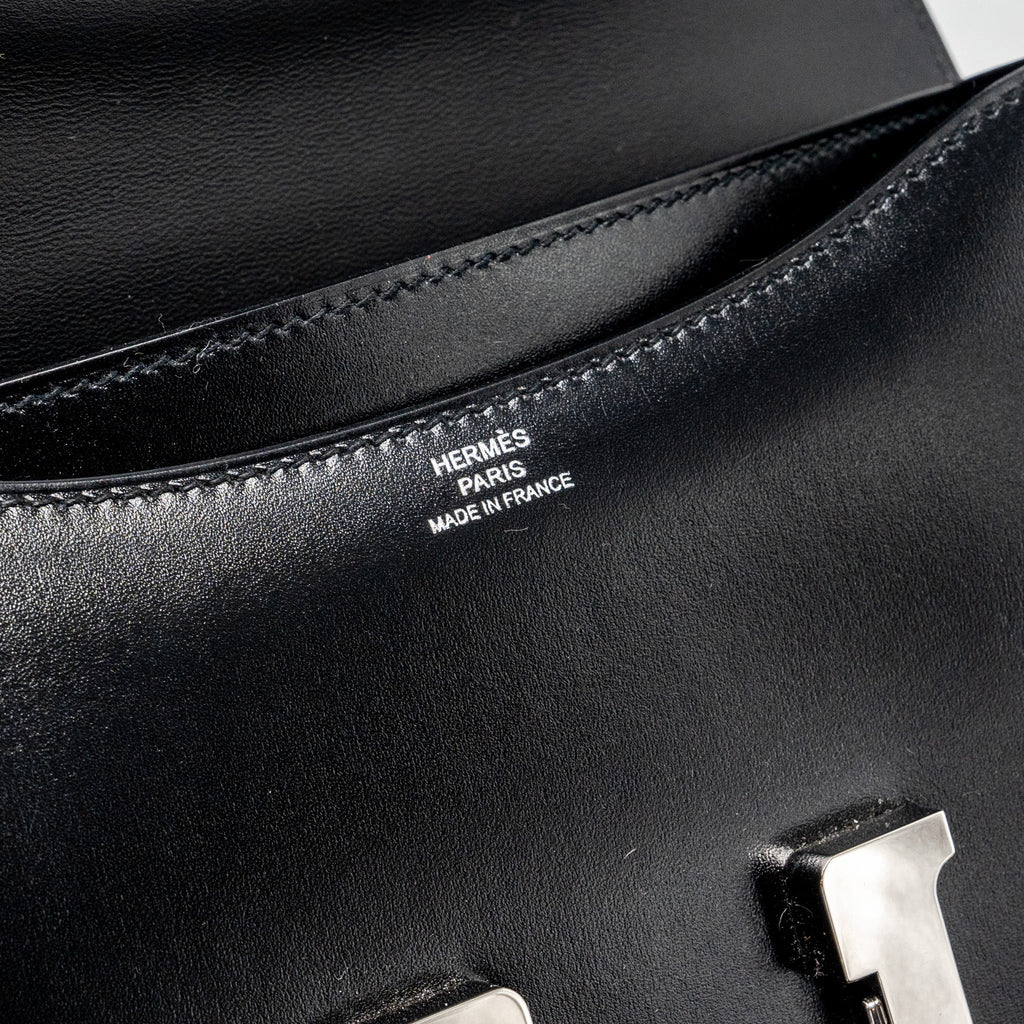 HERMES MINI CONSTANCE BOX CALFSKIN BLACK SHW