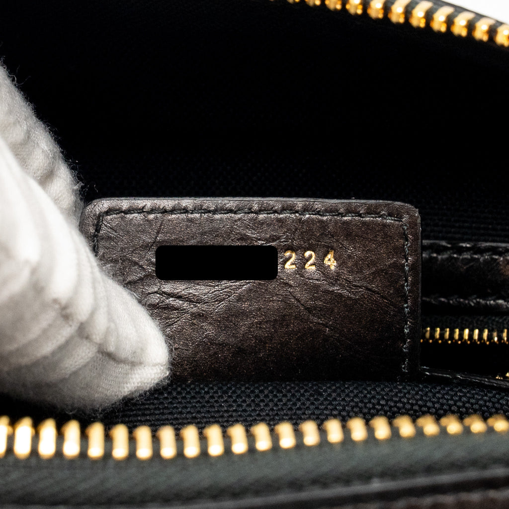DIOR SMALL D-JOURNEY BAG CRINKLED CALFSKIN BLACK GHW