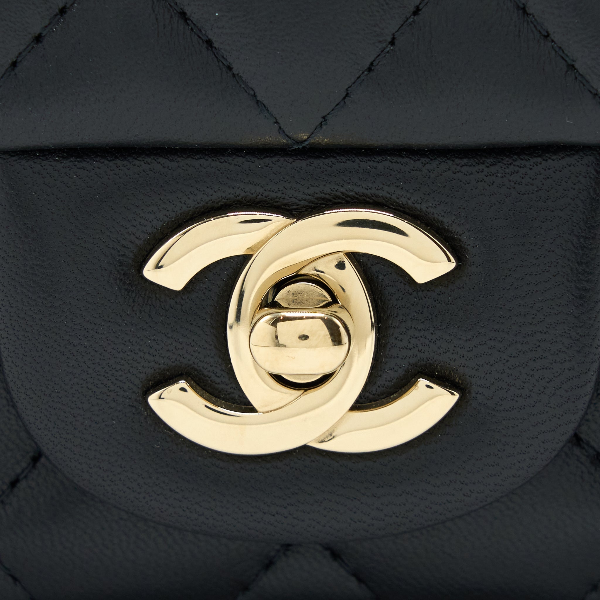 CHANEL MINI SQUARE FLAP BAG LAMBSKIN BLACK LGHW (MICROCHIP)