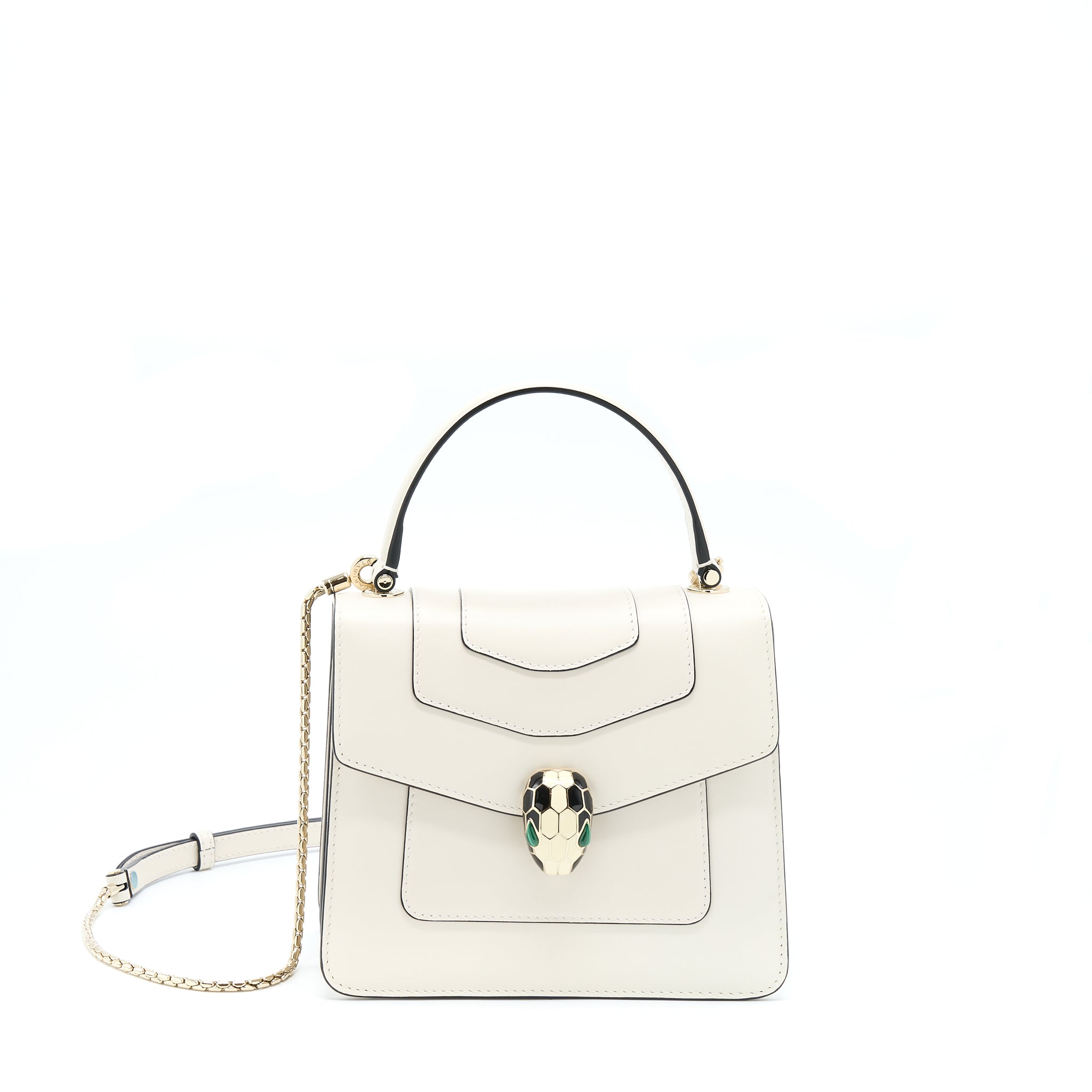 BVLGARI TOP HANDLE SERPENTI BAG WHITE