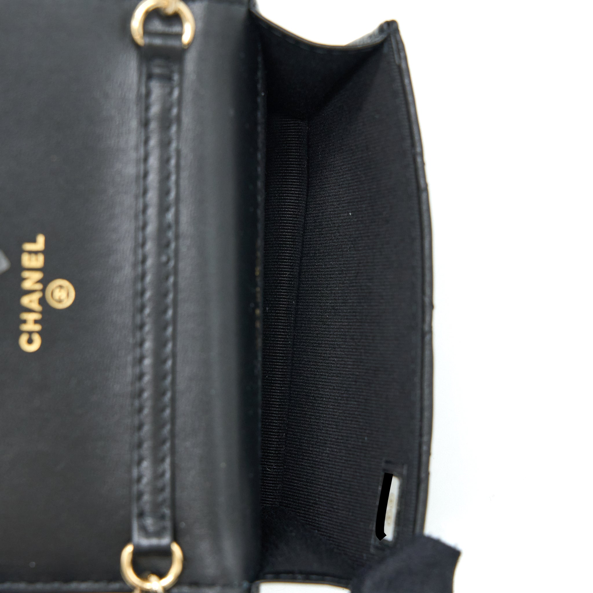CHANEL MINI BAG WITH GIANT PEARL CHAIN LAMBSKIN BLACK LGHW