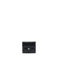 CHANEL SMALL CLASSIC COMPACT WALLET LAMBSKIN BLACK SHW