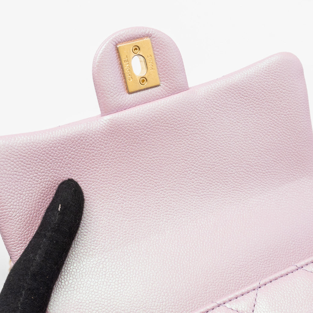 CHANEL MY PERFECT MINI SQUARE FLAP BAG CAVIAR PINK GHW (MICROCHIP)