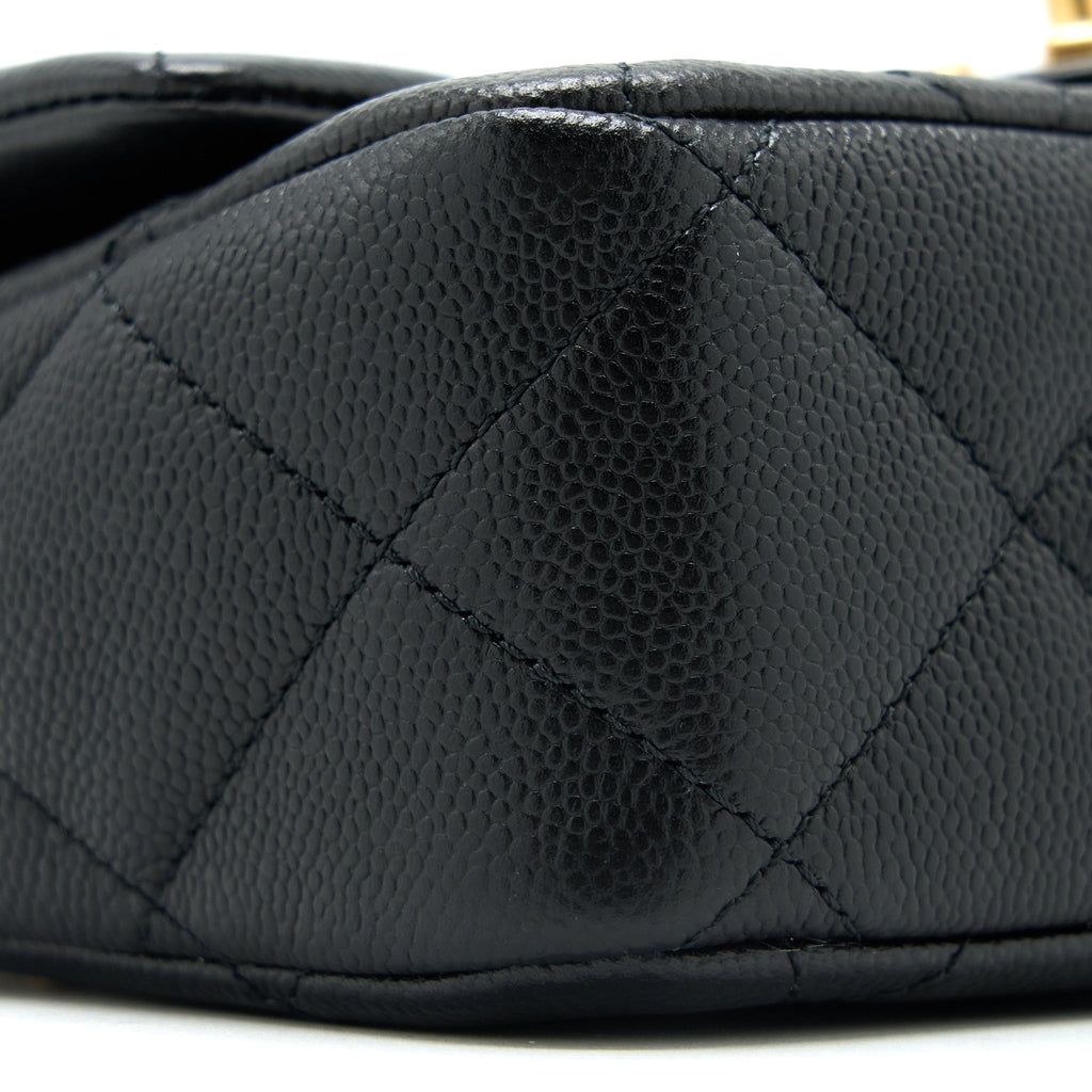 CHANEL 23P COCO LOVE FLAP BAG CAVIAR BLACK GHW (MICROCHIP)