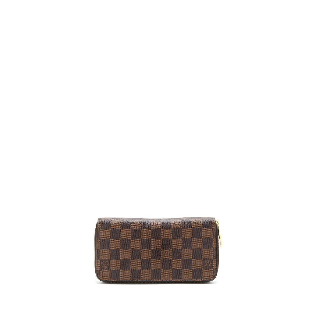 LOUIS VUITTON ZIPPER LONG WALLET DAMIER EBENE GHW