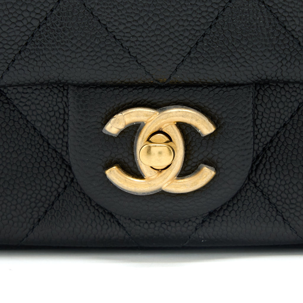 CHANEL 23P COCO LOVE FLAP BAG CAVIAR BLACK GHW (MICROCHIP)