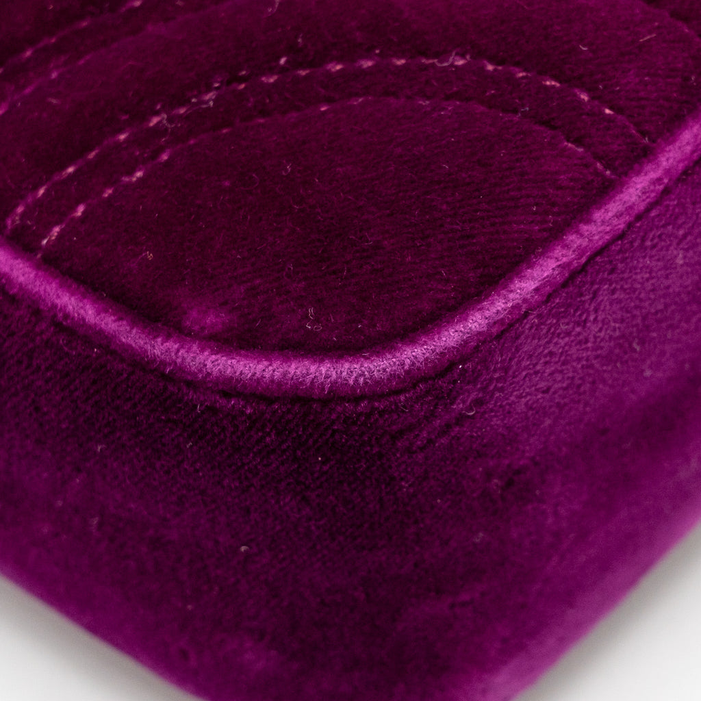 GUCCI MINI GG MARMONT SHOULDER BAG VELVET HOT PINK GHW