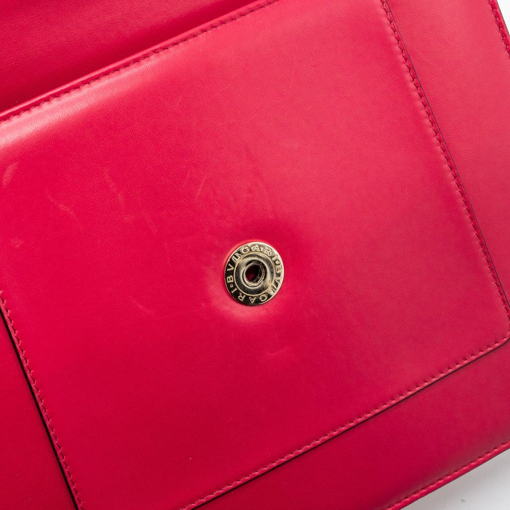 BVLGARI TOP HANDLE SERPENTI FLAP BAG CALFSKIN DARK PINK LGHW