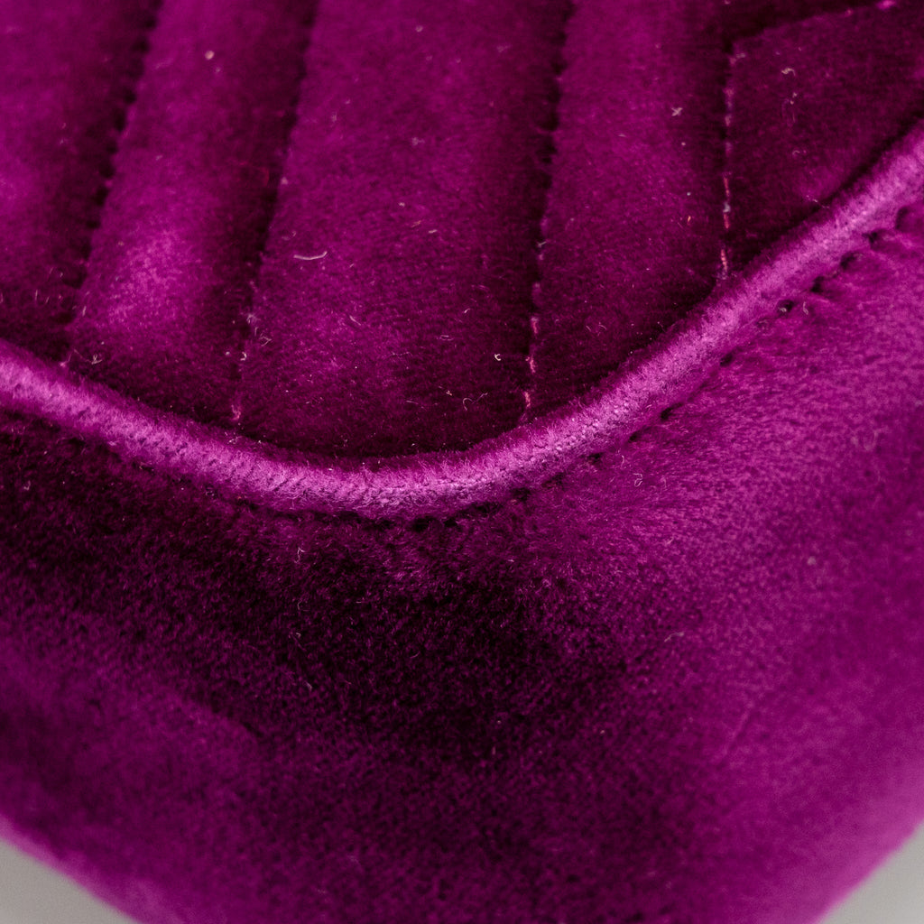 GUCCI MINI GG MARMONT SHOULDER BAG VELVET HOT PINK GHW