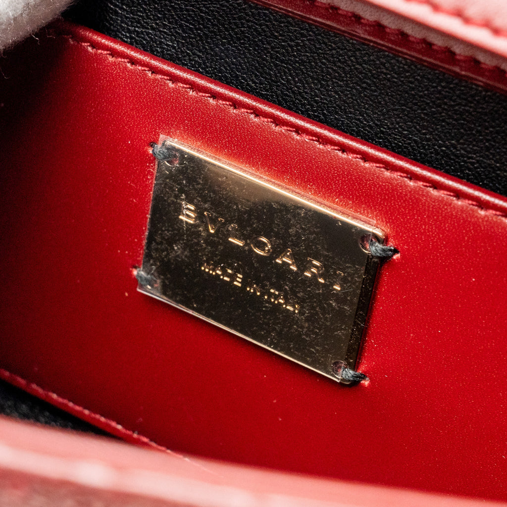 BVLGARI SERPENTI CLUTCH BAG GALUCHAT LEATHER RED RGHW