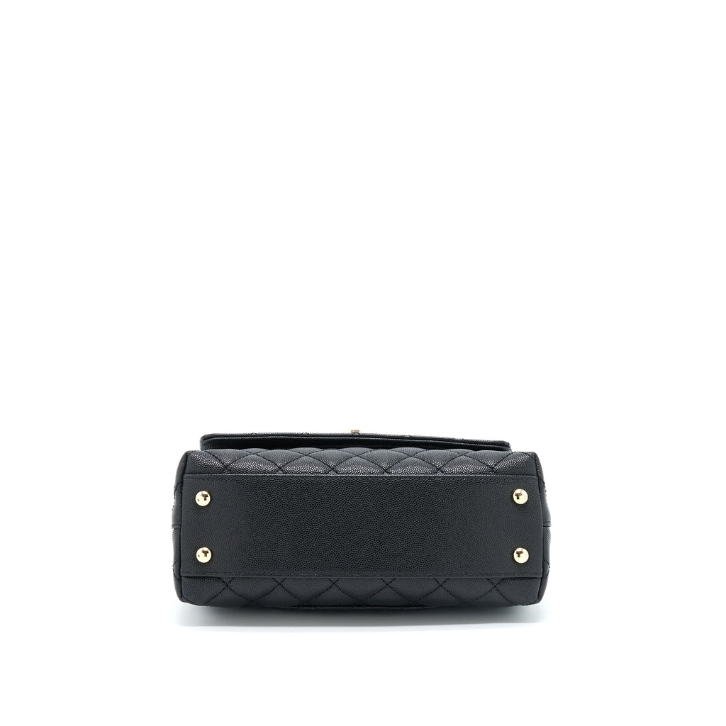 CHANEL SMALL COCO HANDLE CAVIAR BLACK LGHW (MICROCHIP)
