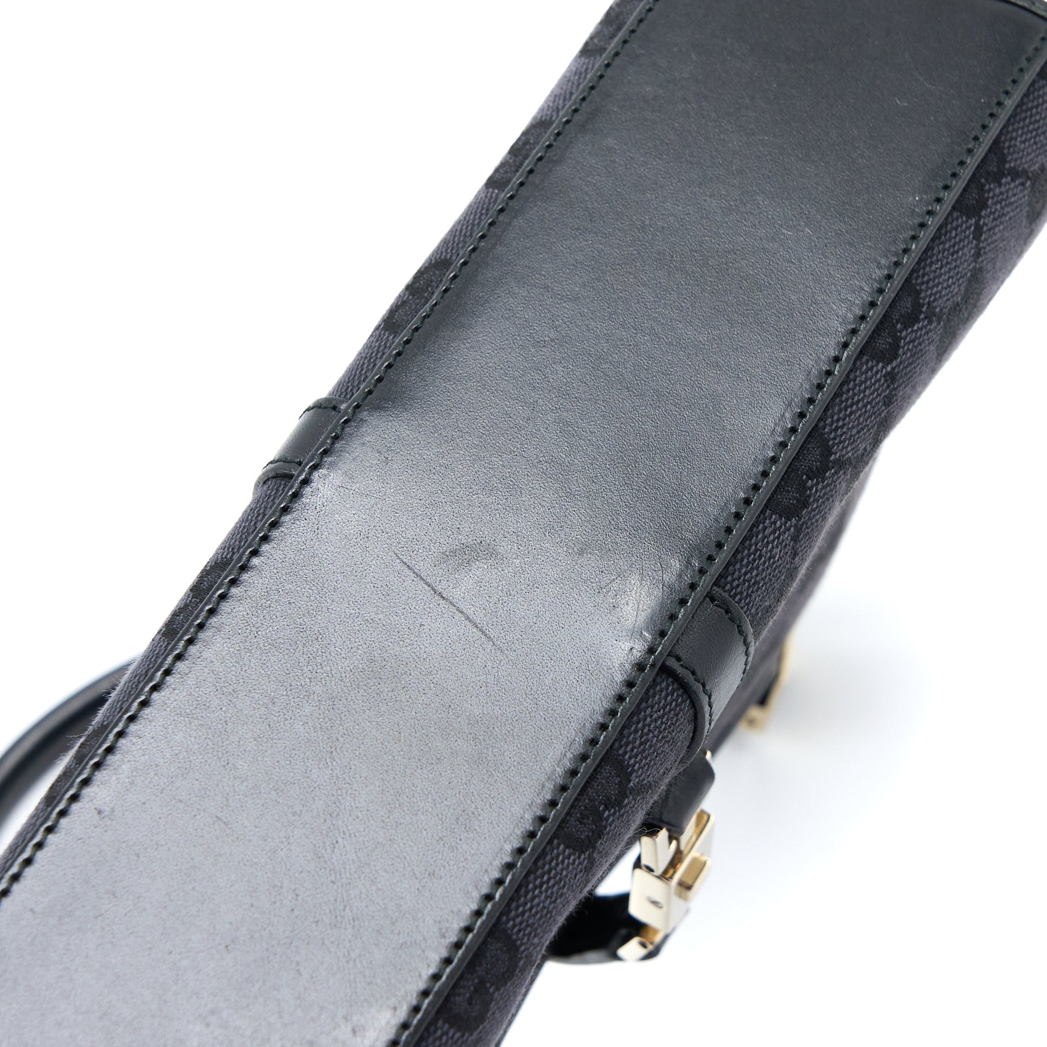 GUCCI VINTAGE JACKIE BAG GG PRINTED CANVAS BLACK GHW