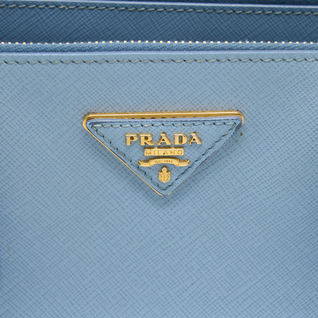 PRADA SAFFIANO TOTE BAG LIGHT BLUE GHW