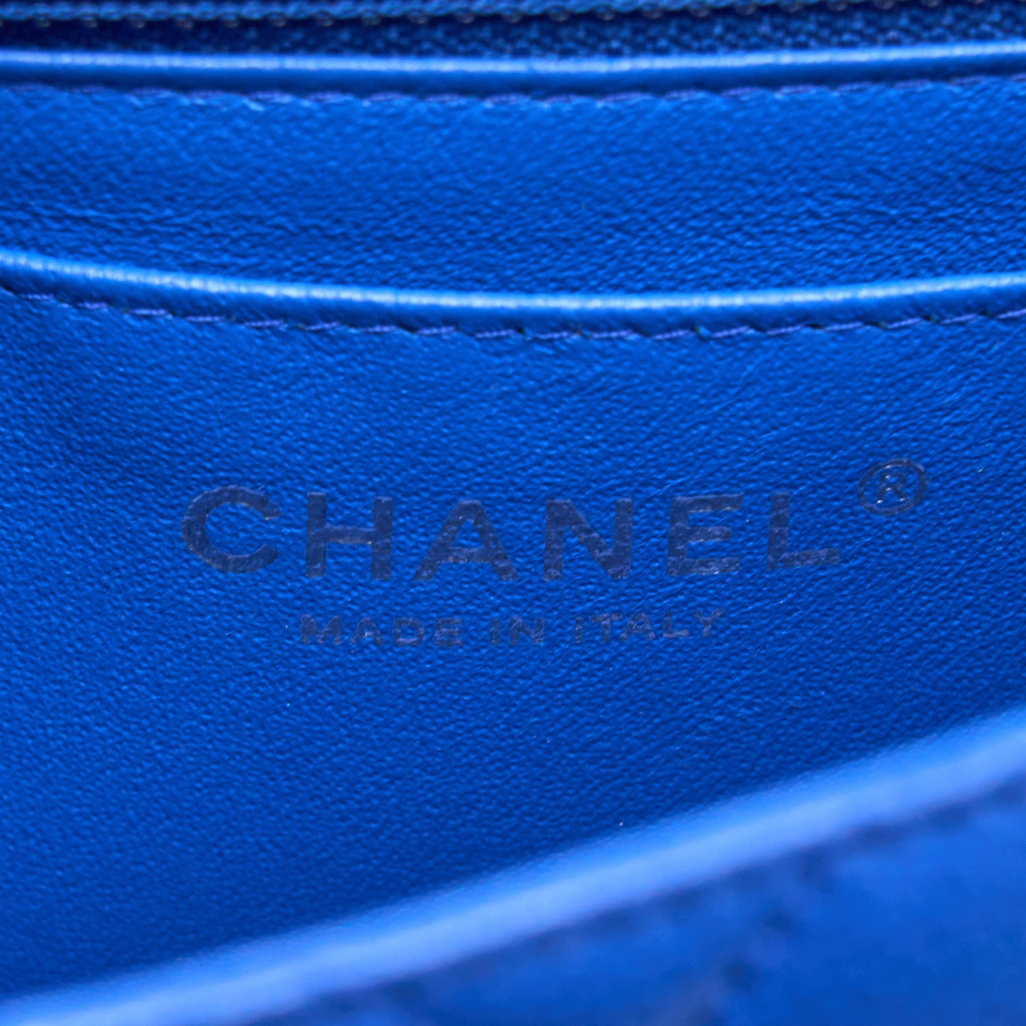 CHANEL MINI RECTANGULAR FLAP BAG CAVIAR BLUE RUTHENIUM HARDWARE