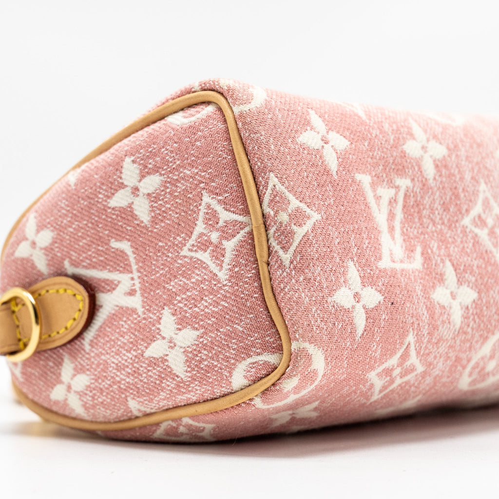 LOUIS VUITTON NANO SPEEDY MONOGRAM JACQUARD DENIM PINK GHW