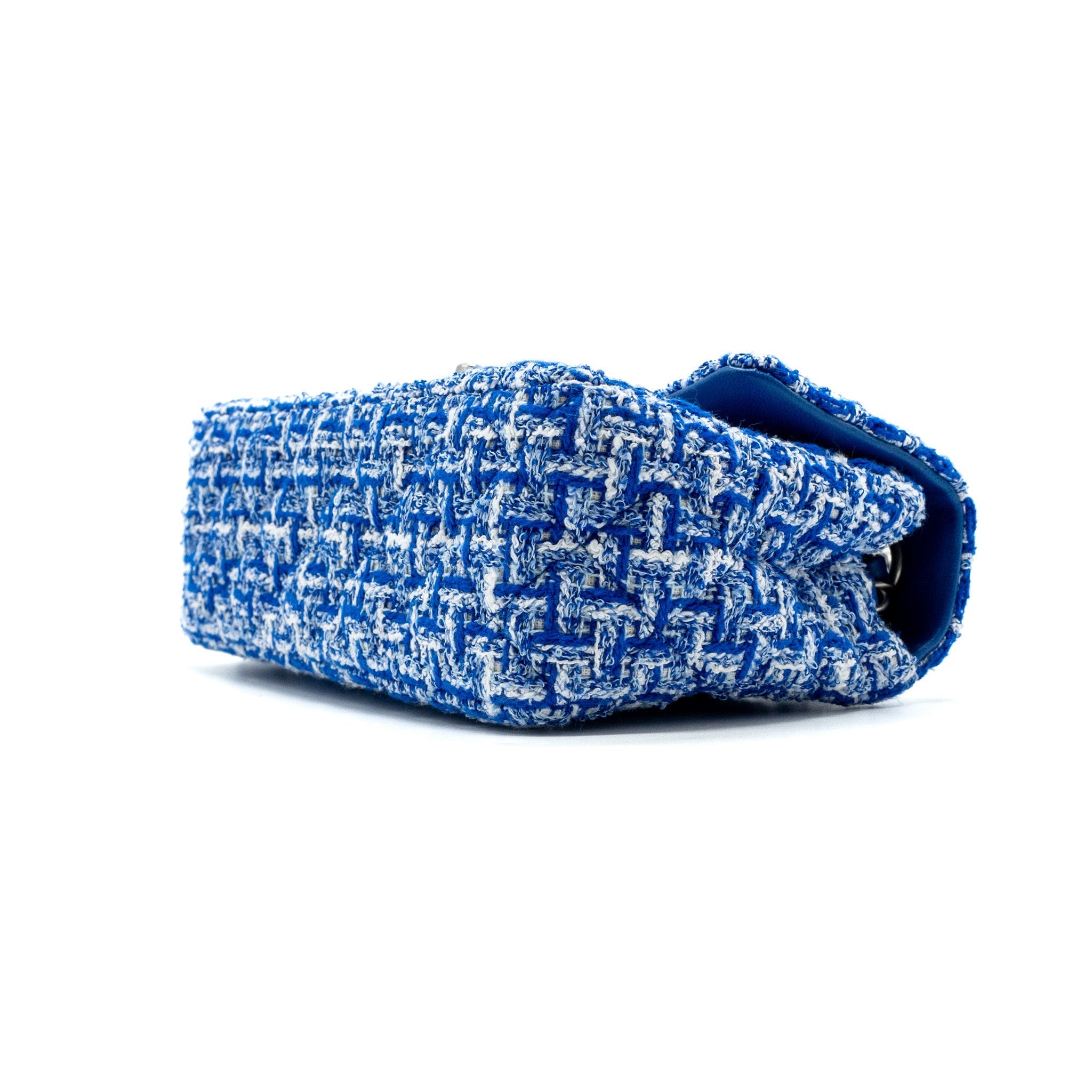 CHANEL MINI RECTANGULAR FLAP TWEED BLUE / MULTICOLOUR SHW (MICROCHIP)
