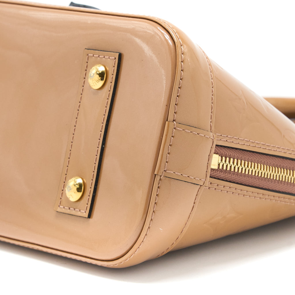 LOUIS VUITTON ALMA BB PATENT DARK BEIGE GHW