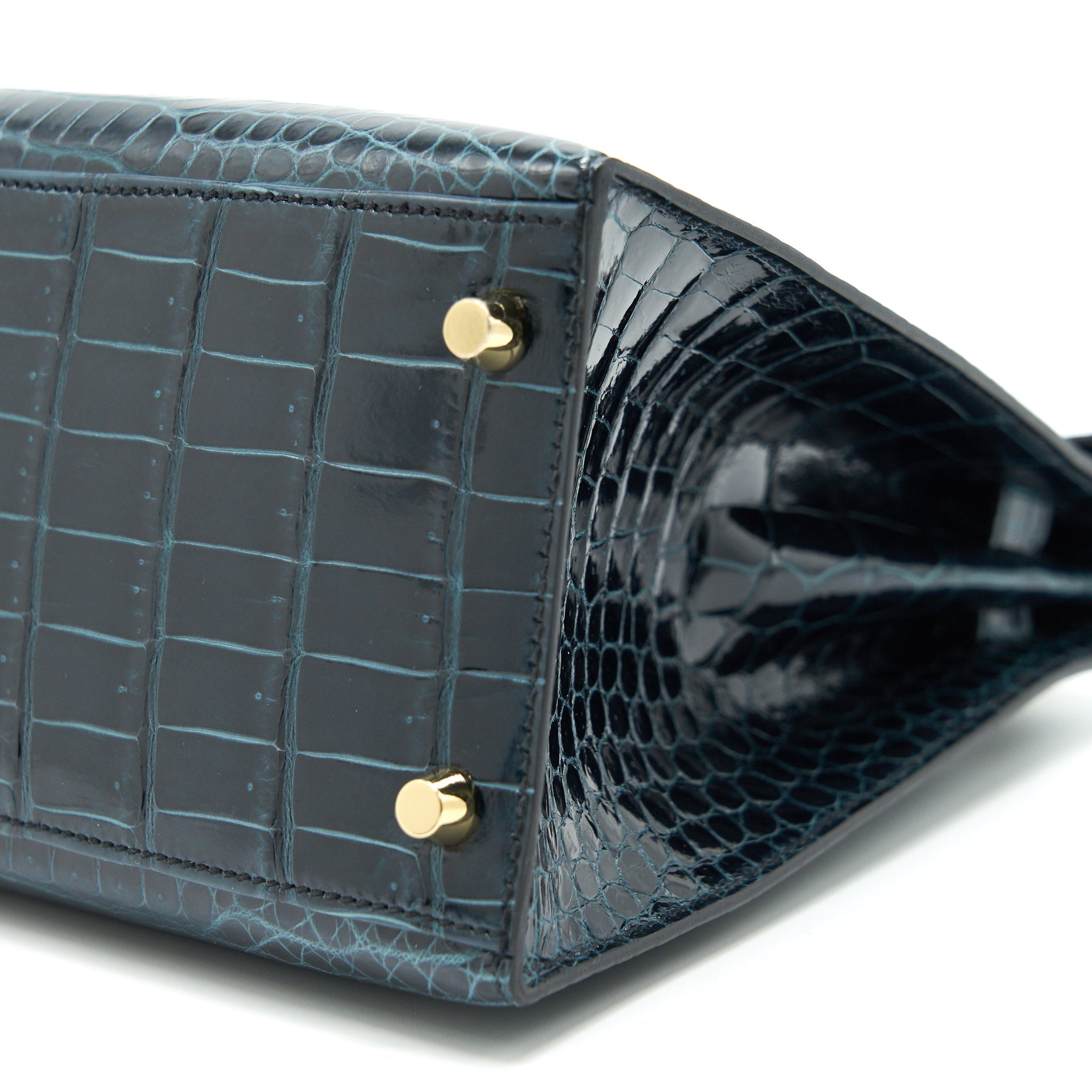 HERMES KELLY28 ALLIGATOR VERT ROSSEAU GHW