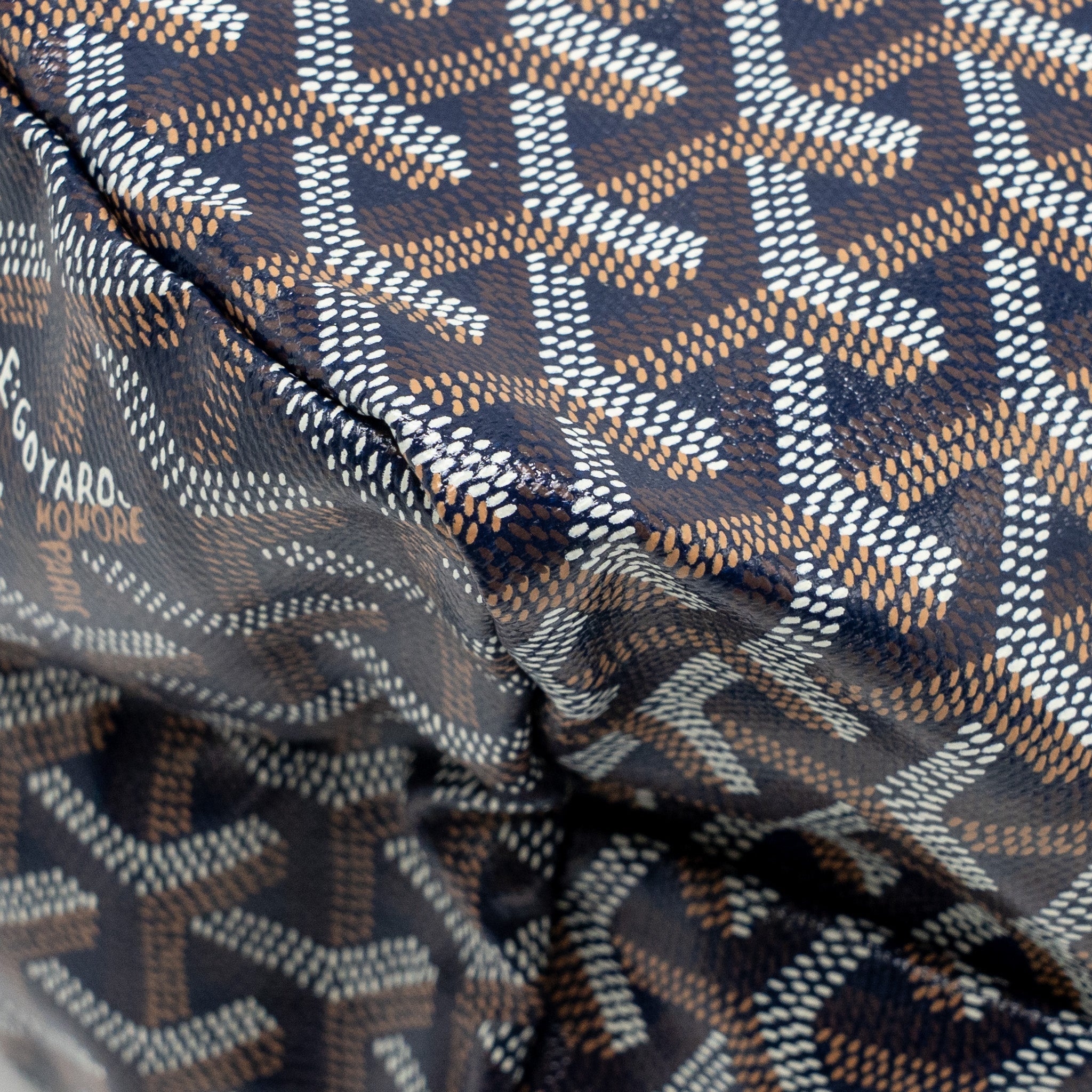 GOYARD SAINT LOUIS PM TOTE GOYARDINE CANVAS/CALFSKIN NAVY BLUE SHW