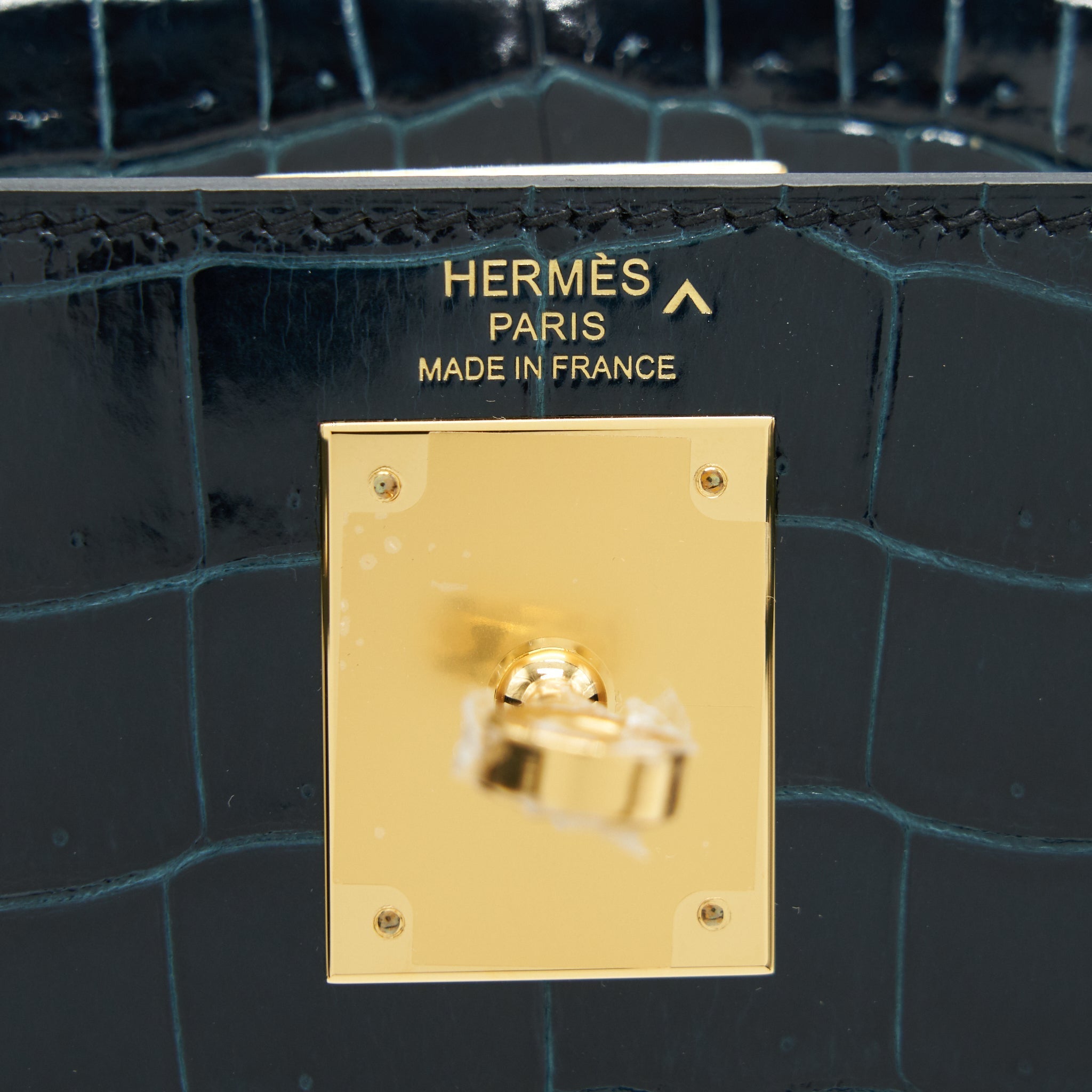 HERMES KELLY28 ALLIGATOR VERT ROSSEAU GHW