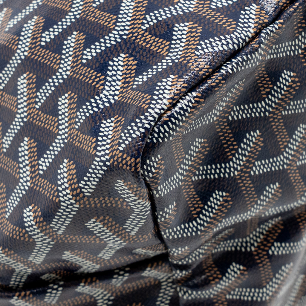 GOYARD SAINT LOUIS PM TOTE GOYARDINE CANVAS/CALFSKIN NAVY BLUE SHW