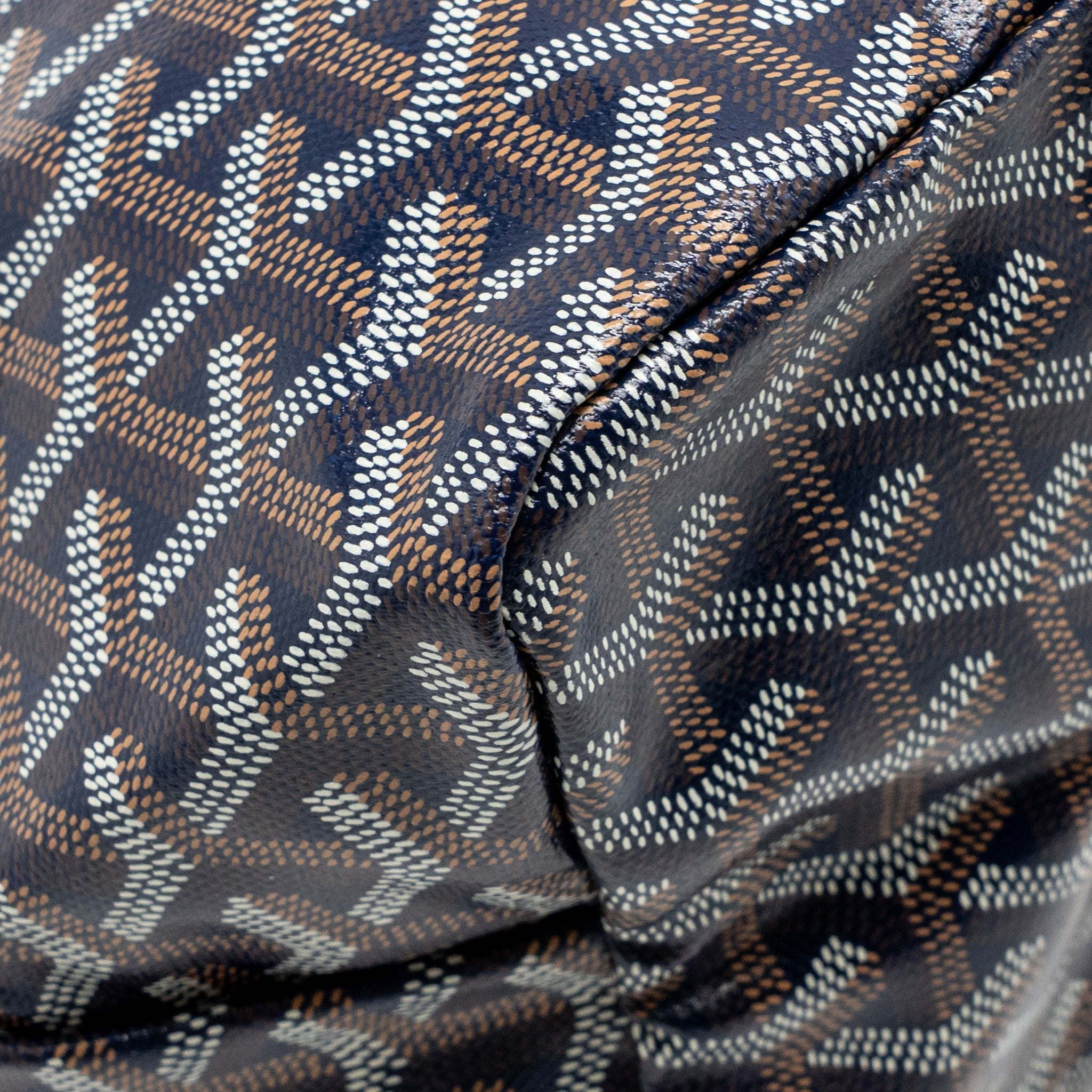 GOYARD SAINT LOUIS PM TOTE GOYARDINE CANVAS/CALFSKIN NAVY BLUE SHW