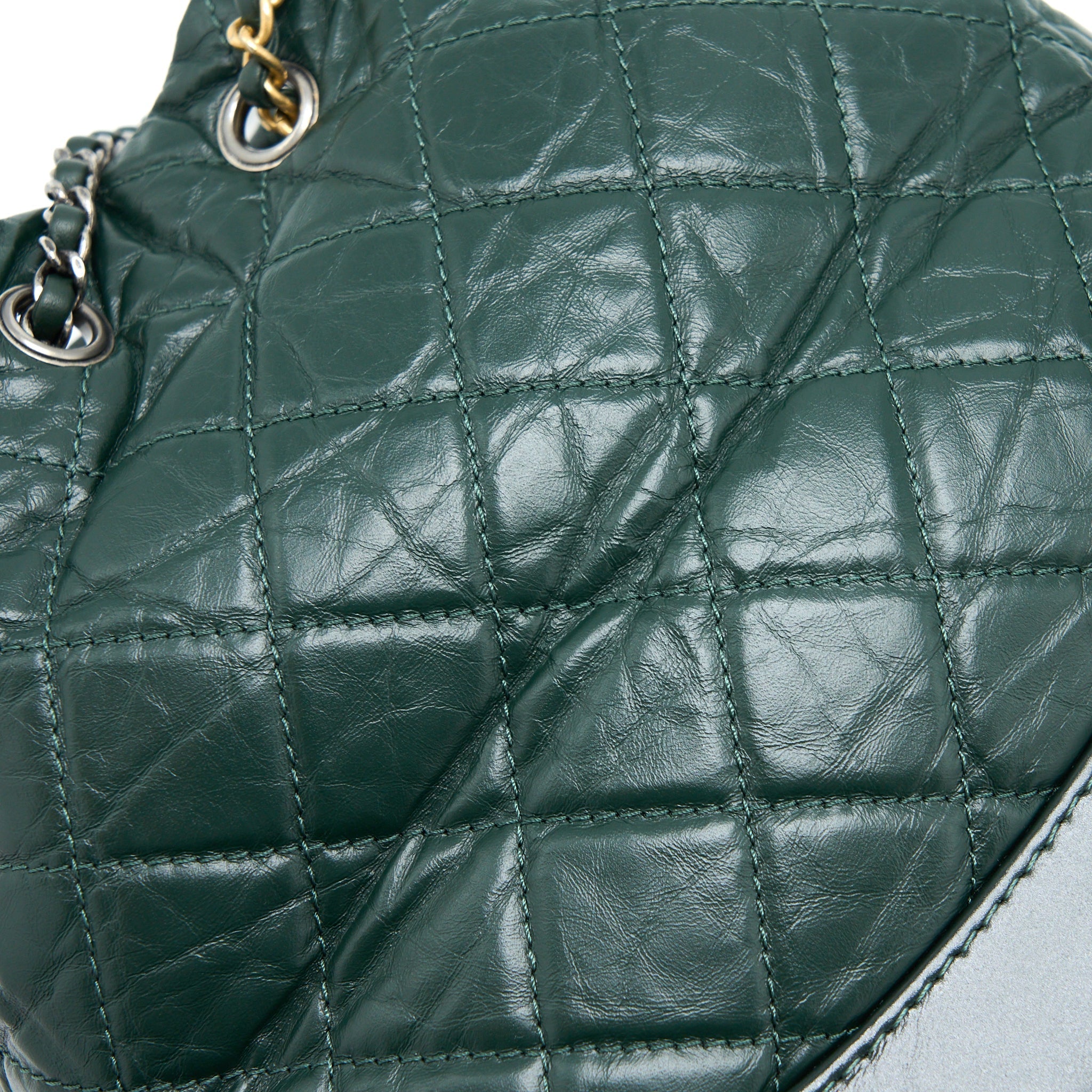 CHANEL SMALL GABRIELLE BACKPACK CALFSKIN DARK GREEN MULTICOLOUR HARDWARE