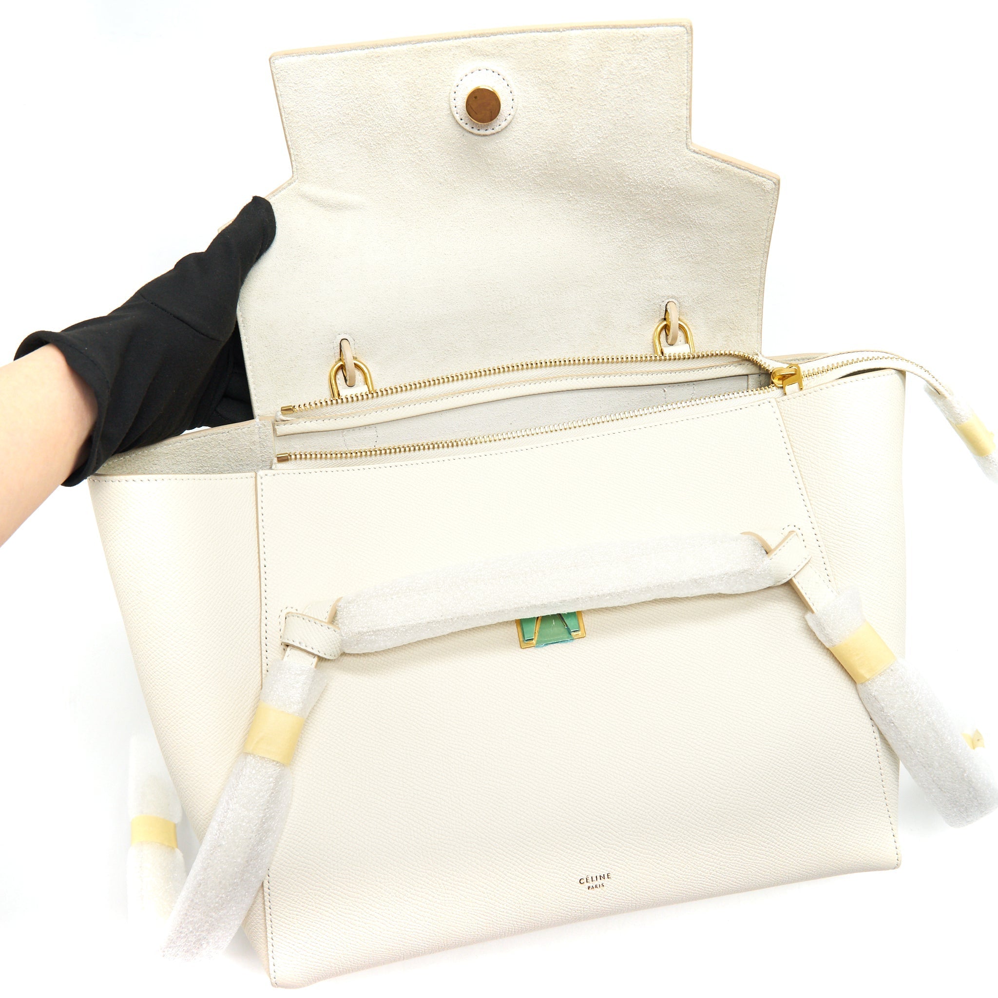 CELINE MINI BELT BAG WHITE WITH GHW