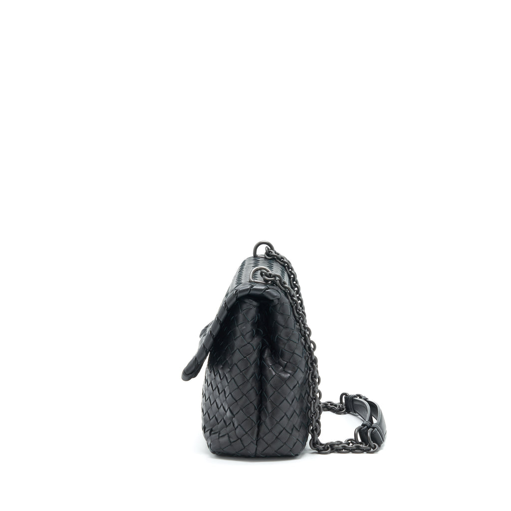 BOTTEGA VENETA OLYMPIA BAG BLACK WITH BLACK HARDWARE