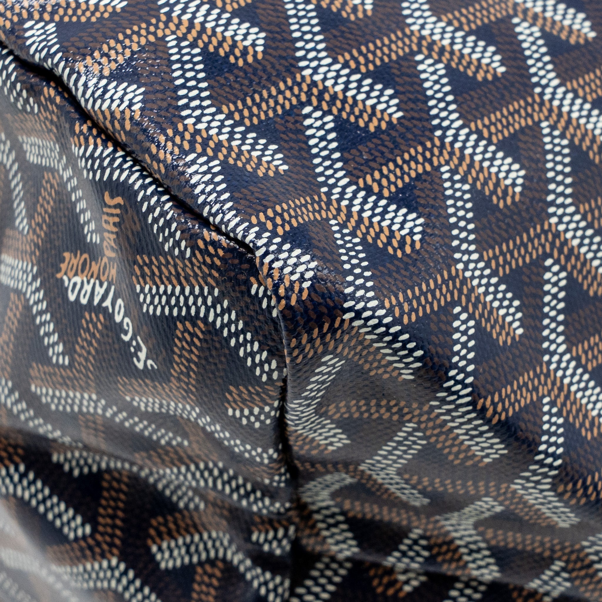 GOYARD SAINT LOUIS PM TOTE GOYARDINE CANVAS/CALFSKIN NAVY BLUE SHW