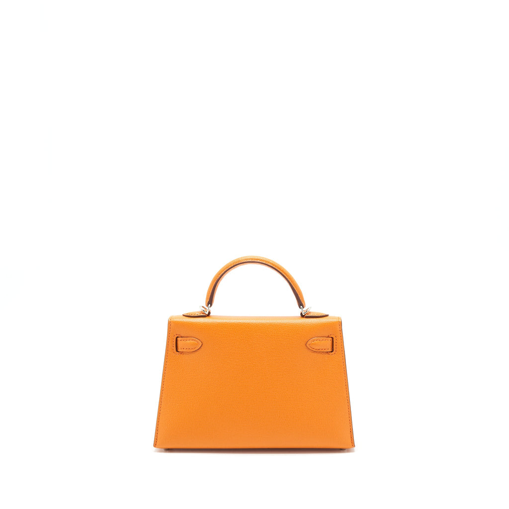 HERMES MINI KELLY Ⅱ VERSO CHEVRE MYSORE SANGUINE / ORANGE SHW