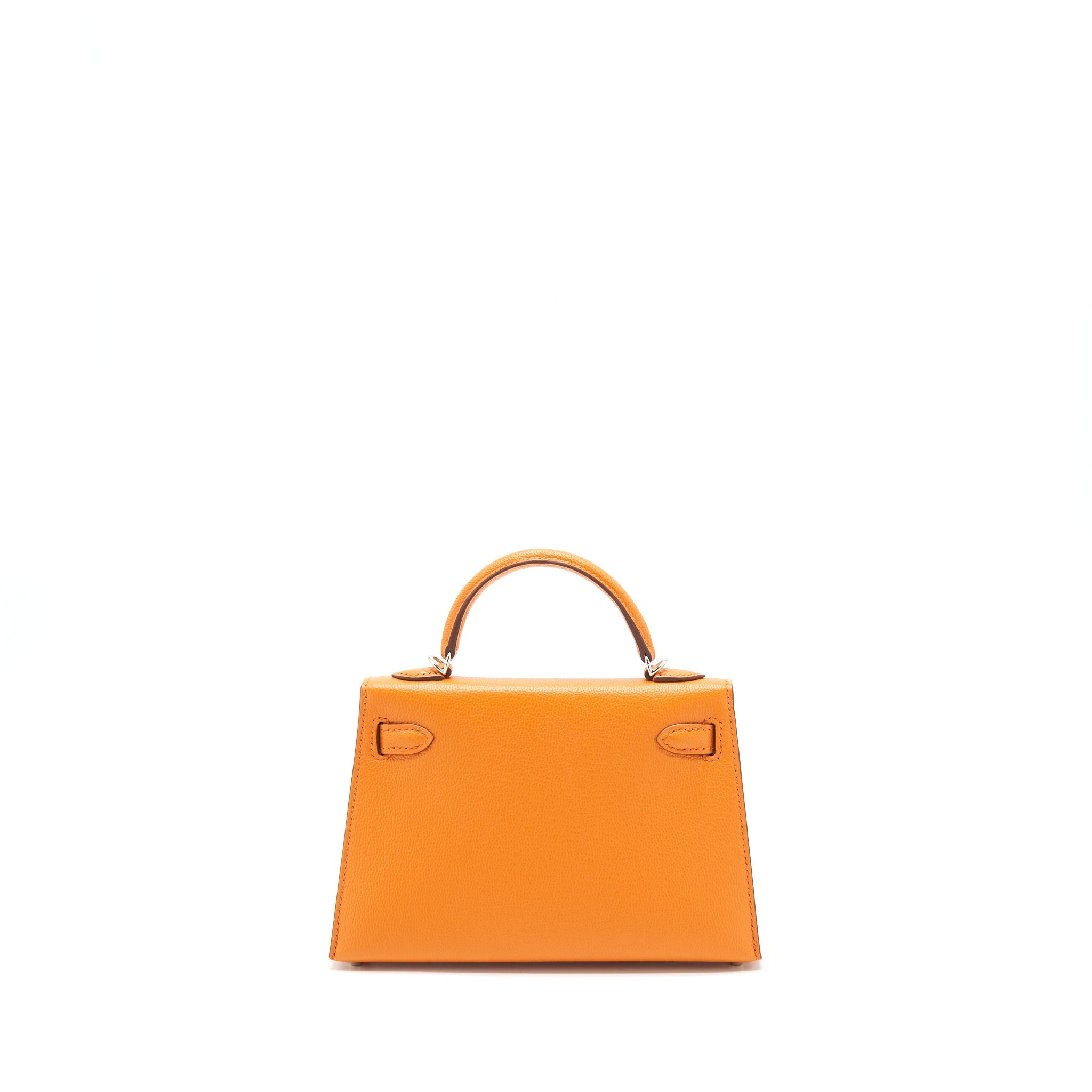 HERMES MINI KELLY Ⅱ VERSO CHEVRE MYSORE SANGUINE / ORANGE SHW