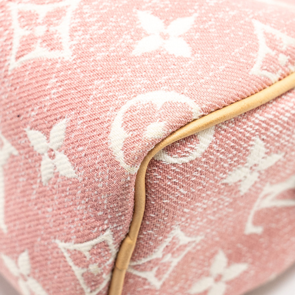 LOUIS VUITTON NANO SPEEDY MONOGRAM JACQUARD DENIM PINK GHW