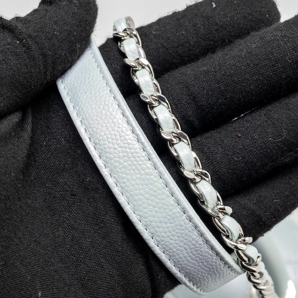 CHANEL SMALL COCO HANDLE CAVIAR IRIDESCENT LIGHT BLUE MULTICOLOUR HARDWARE (MICROCHIP)
