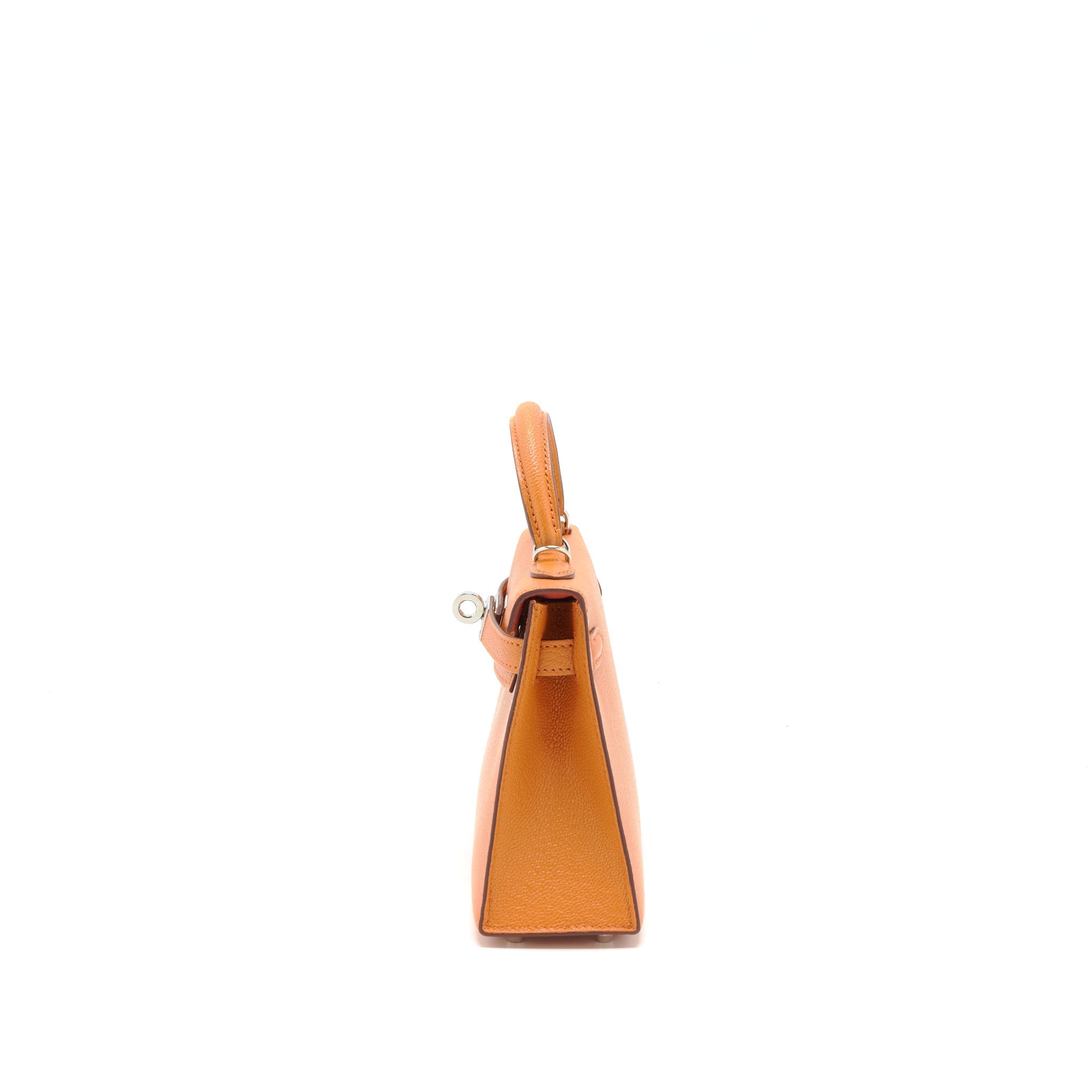 HERMES MINI KELLY Ⅱ VERSO CHEVRE MYSORE SANGUINE / ORANGE SHW