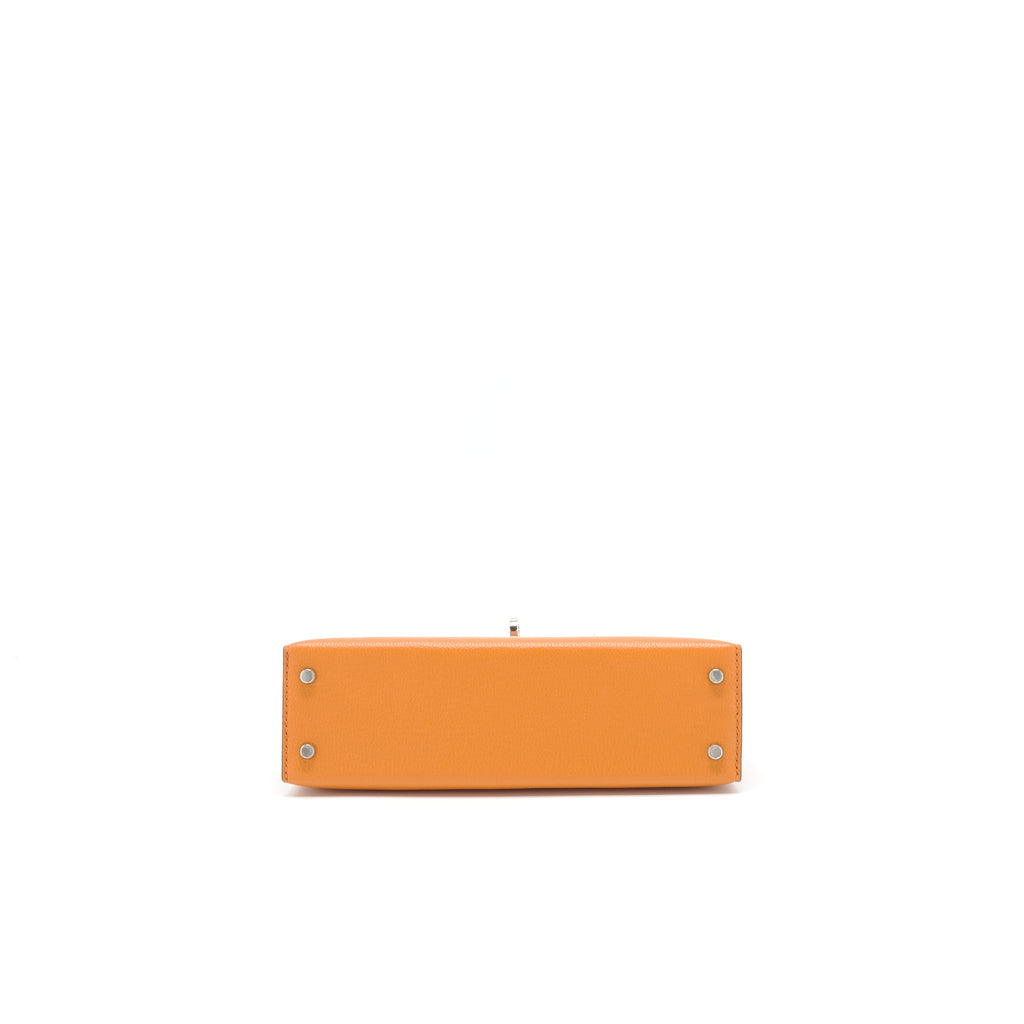 HERMES MINI KELLY Ⅱ VERSO CHEVRE MYSORE SANGUINE / ORANGE SHW