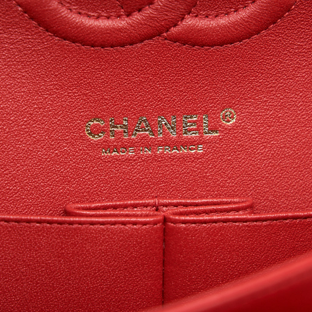CHANEL MEDIUM CLASSIC DOUBLE FLAP BAG RED LGHW SERIAL29