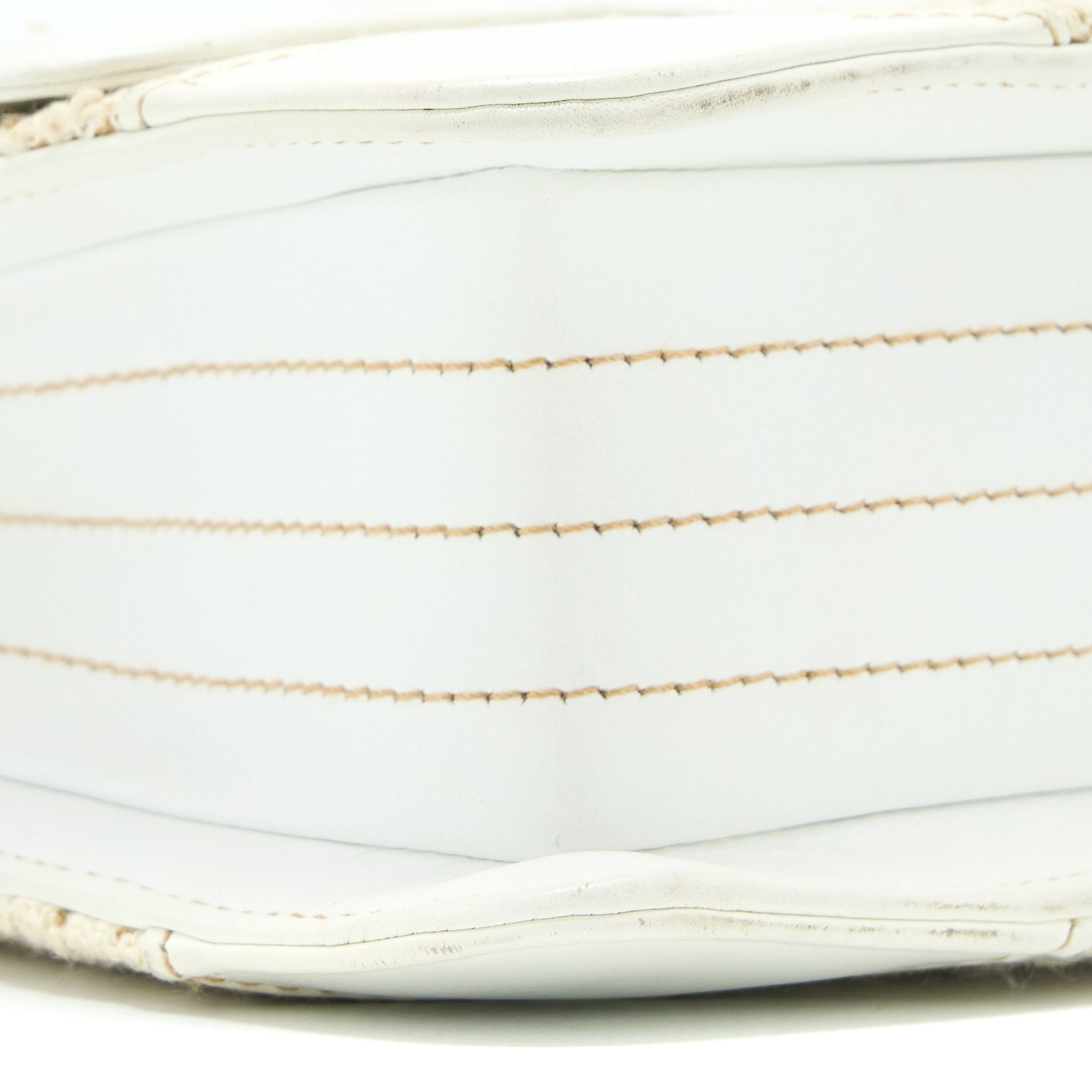 CHANEL VINTAGE FLAP BAG TWEED / LEATHER WHITE GHW