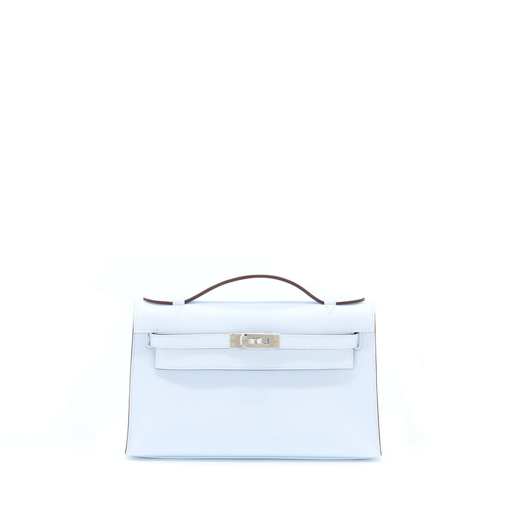 HERMES KELLY POCHETTE SWIFT T0 BLUE BRUME SHW
