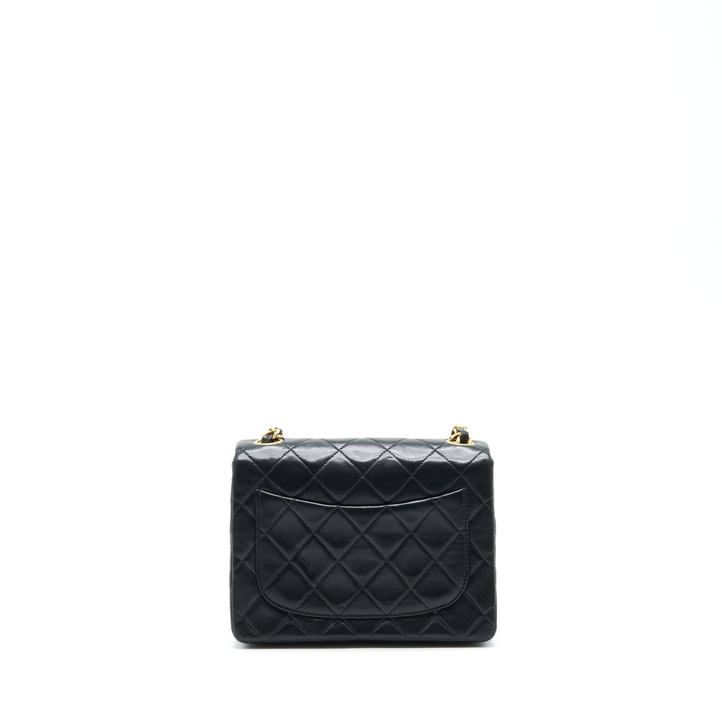 CHANEL VINTAGE MINI SQUARE FLAP BAG LAMBSKIN BLACK GHW