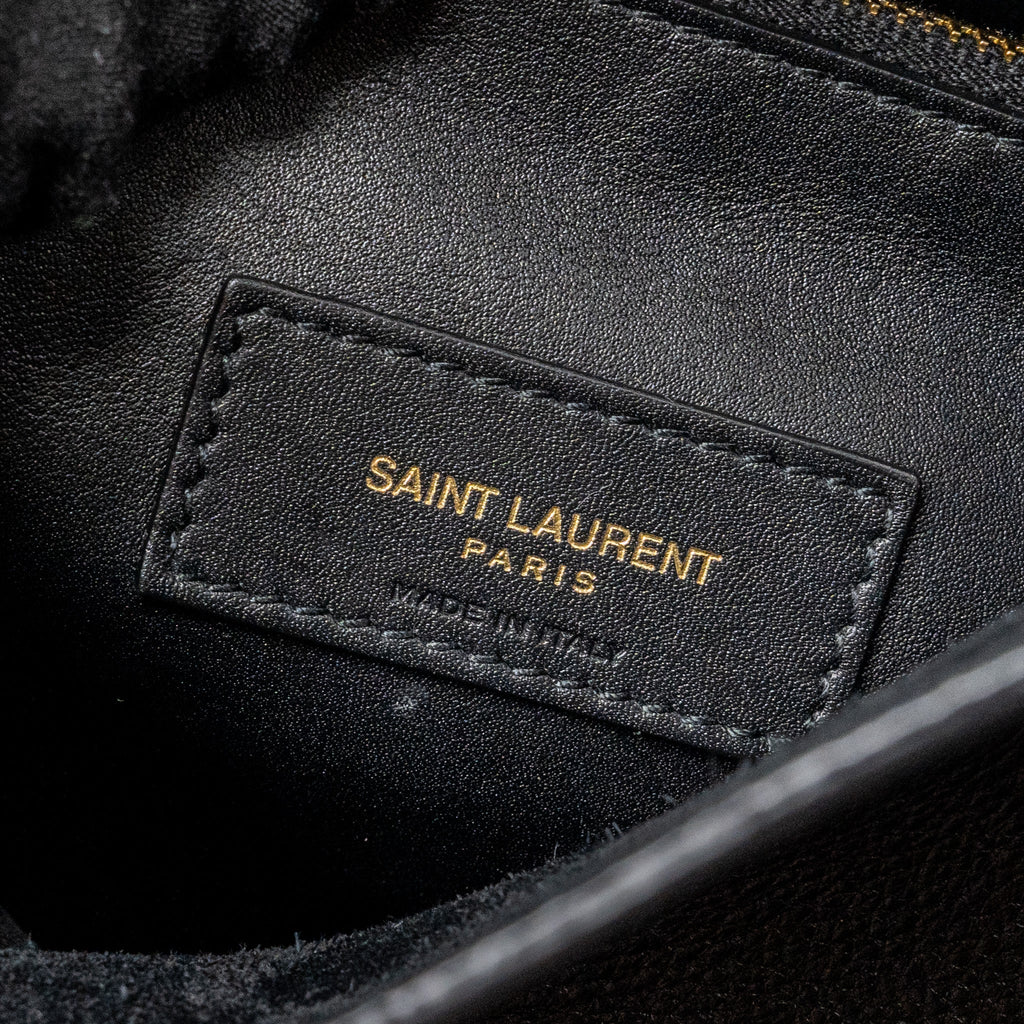 SAINT LAURENT/YSL LE 5 A 7 SUPPLE LARGE SMOOTH CALFSKIN BLACK GHW