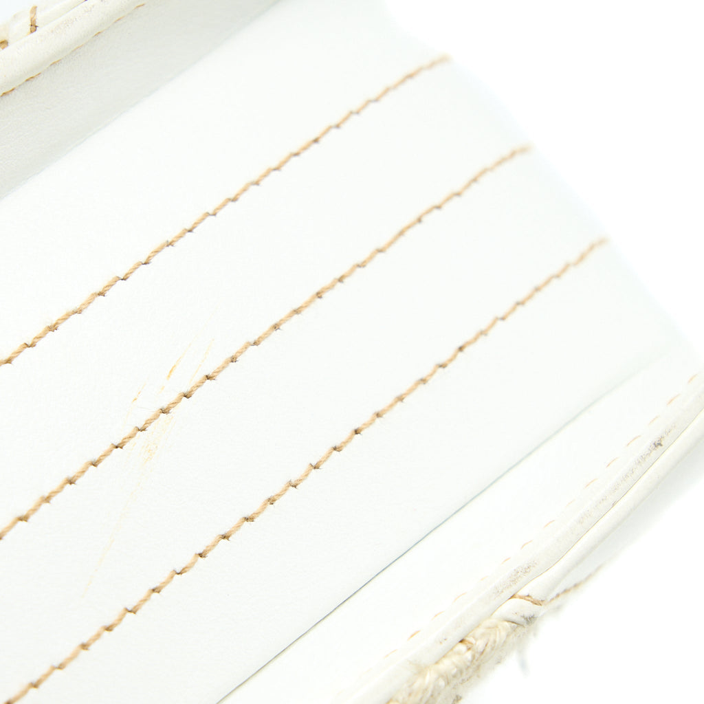 CHANEL VINTAGE FLAP BAG TWEED / LEATHER WHITE GHW