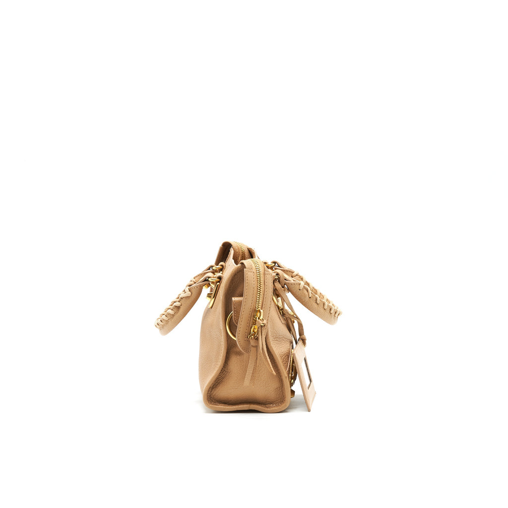 BALENCIAGA MINI CITY BAG BEIGE WITH GHW